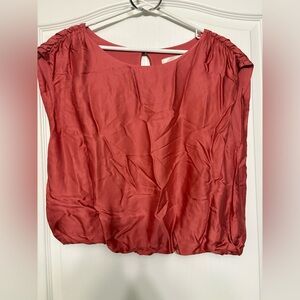 Anthropologie Blouse Rust Coral
